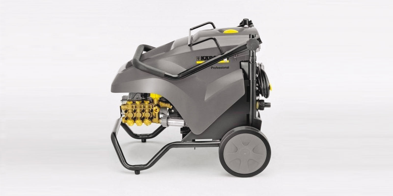 A picture of the foldable push handle of the Kärcher cold water high-pressure cleaner HD 9/20-4 Classic.