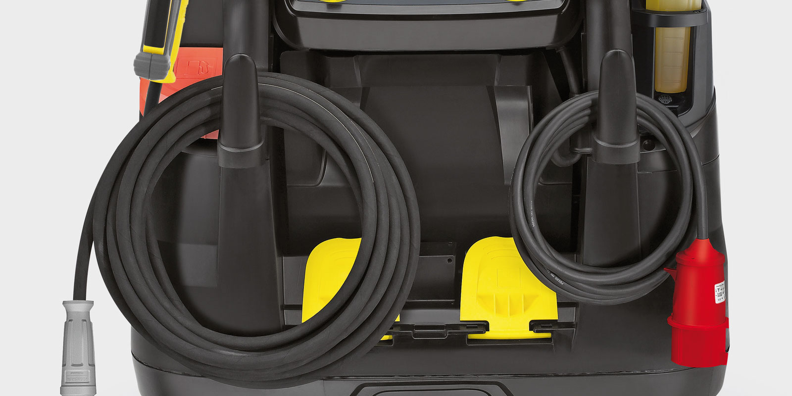 A picture of the accessory storage of the Kärcher hot water high-pressure cleaner HDS 10/20-4 M.