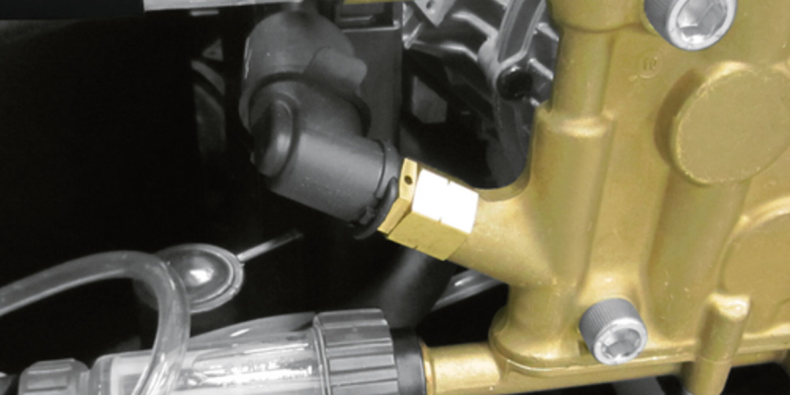 A picture of the integrated water fine filter of the Kärcher hot water high-pressure cleaner HDS 10/20-4 M.